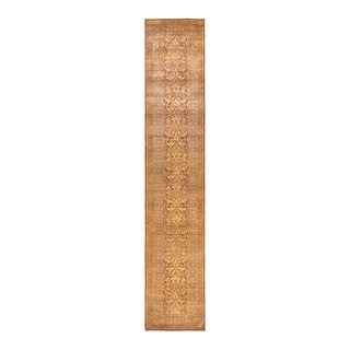 Overton Mogul One-of-a-Kind Hand-Knotted Runner - Gold, 2' 7" x 15' 1" - 2' 7" x 15' 1"