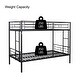 preview thumbnail 5 of 7, Black Sturdy Metal Twin Over Twin Bunk Bed with Full-Length Guard Rails
