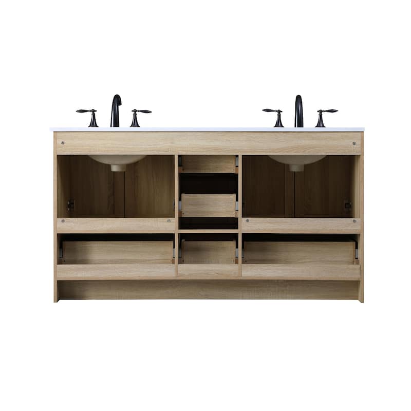 Elegant Lighting VF2860D Soma 60" Free Standing Double Basin Vanity
