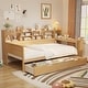 preview thumbnail 4 of 11, Twin Wooden Daybed with Storage Shelves, Multi-functional Bed with Two Storage Drawers and Study Desk