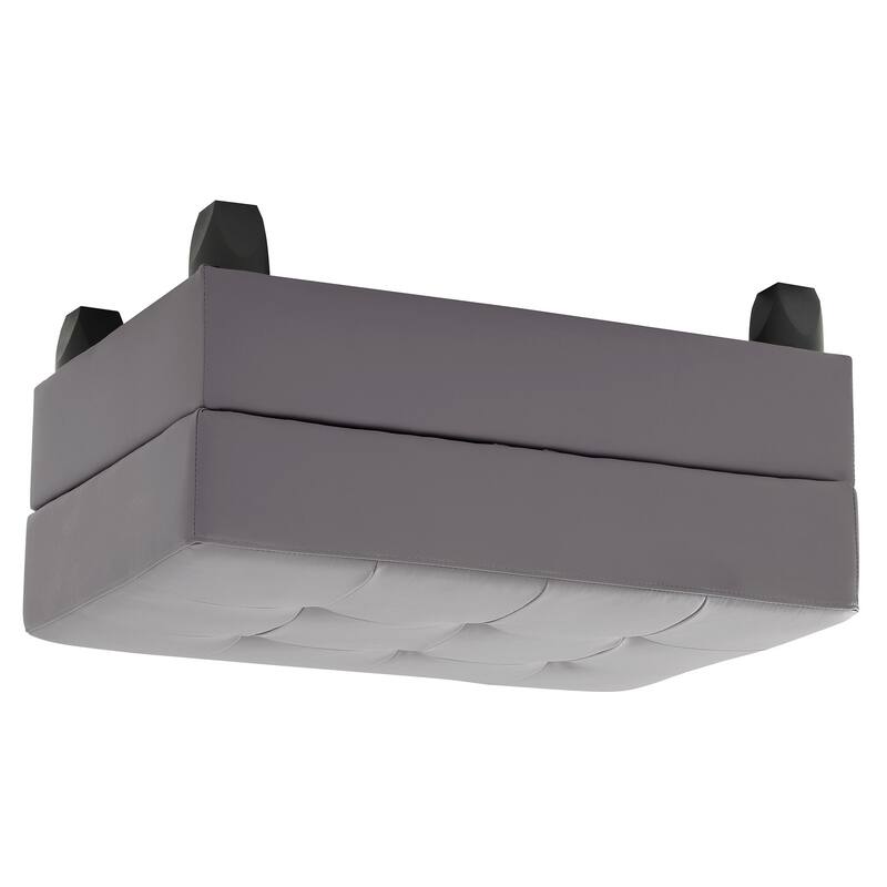 Faux Leather Upholstered Storage Ottoman - 37" - Gray