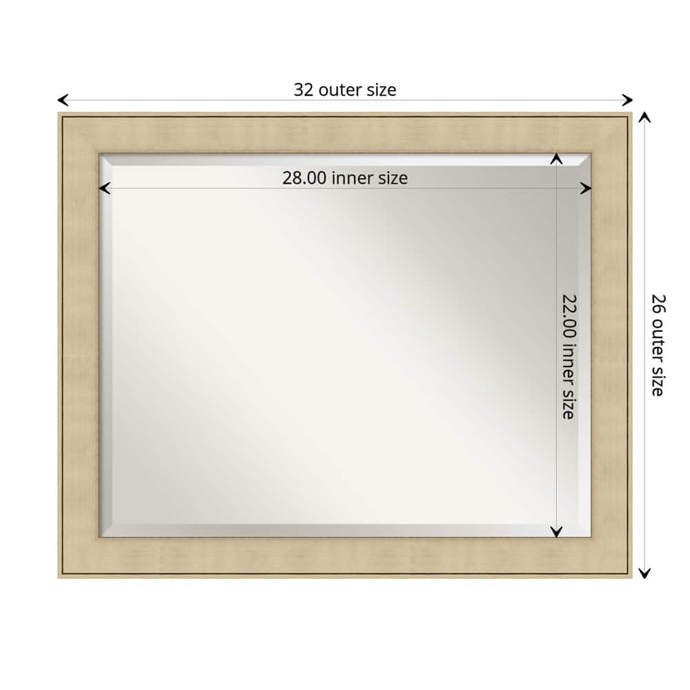 Beveled Bathroom Wall Mirror - Classic Honey Silver Frame - Classic Honey Silver