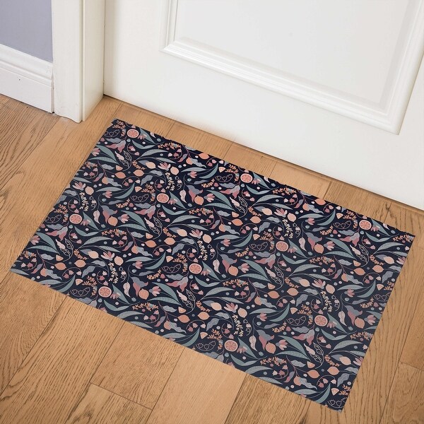 TILLY FRUIT JUMBLE MIDNIGHT NAVY Indoor Floor Mat by Kavka Designs ...