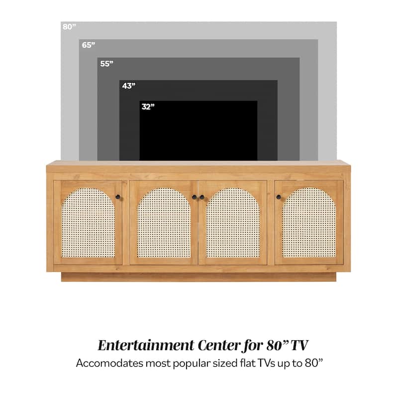 Middlebrook Contemporary TV Stand and Sideboard with Rattan Doors