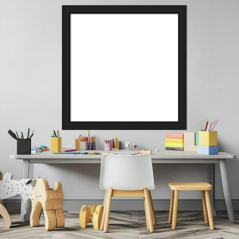 Amanti Art Midnight Black Narrow Framed Dry Erase Magnetic Board