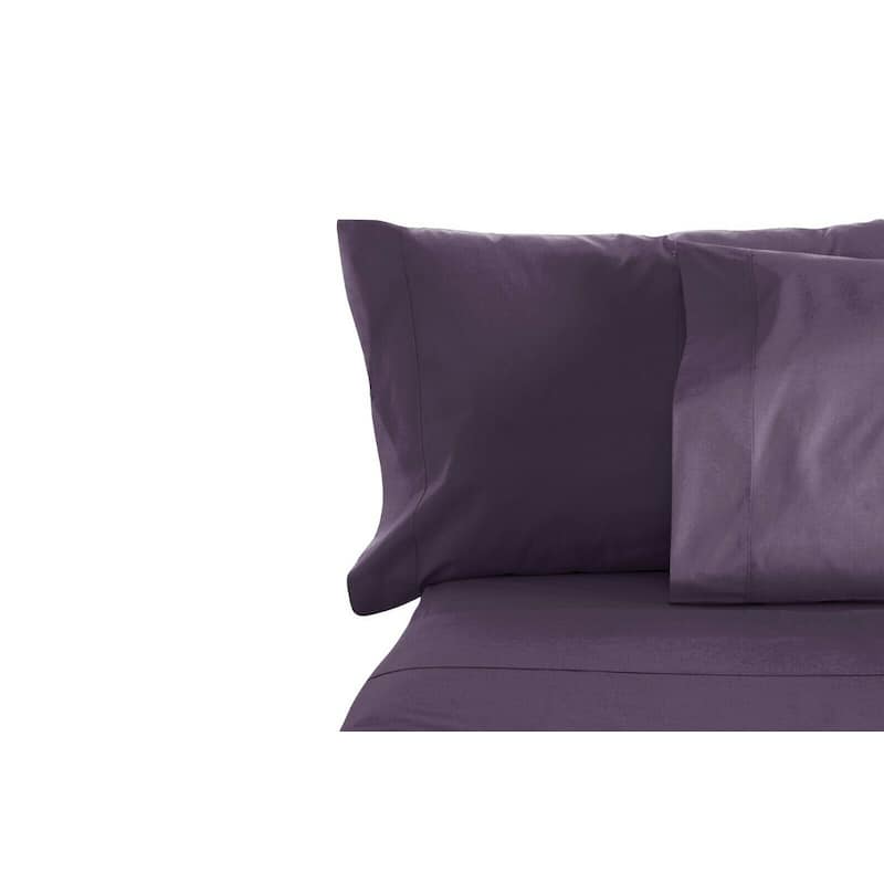 6 Piece 1800 Series Extra Soft 4 Pillowcases Sheet Deep Pocket Cool - Eggplant - Full