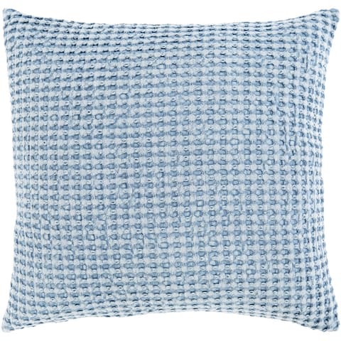 Whitley Faded Waffle Weave Cotton Throw Pillow