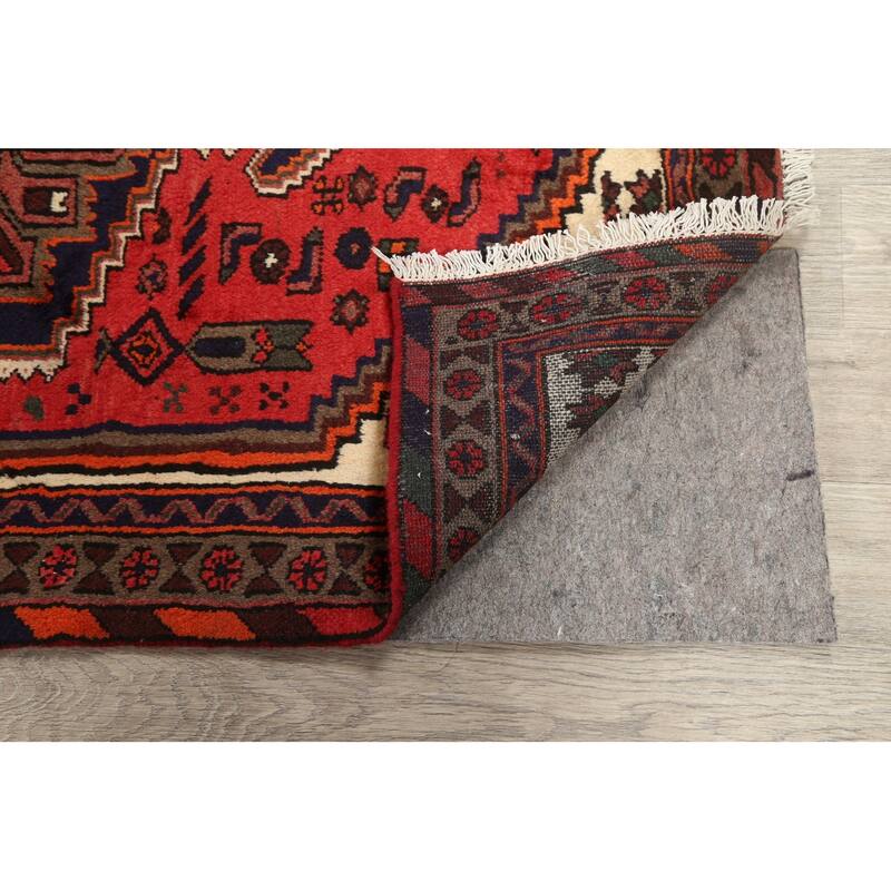 Geometric Persian Hamedan Traditional Area Rug Wool Handmade Carpet - 3'3" x 4'10"