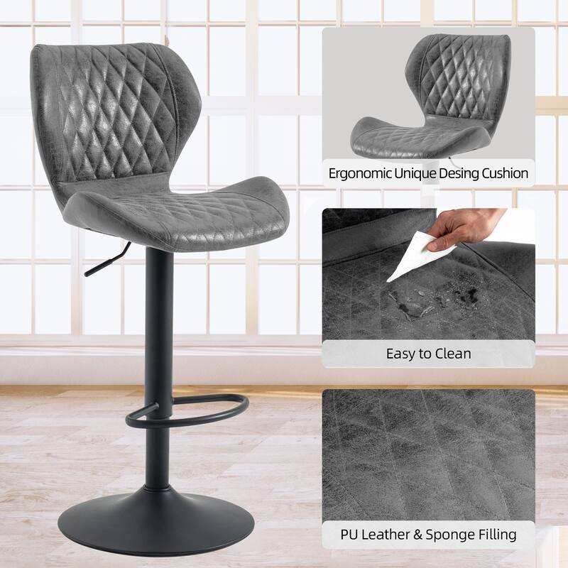 HOMYKA Swivel Adjustable Height Stool Set of 4