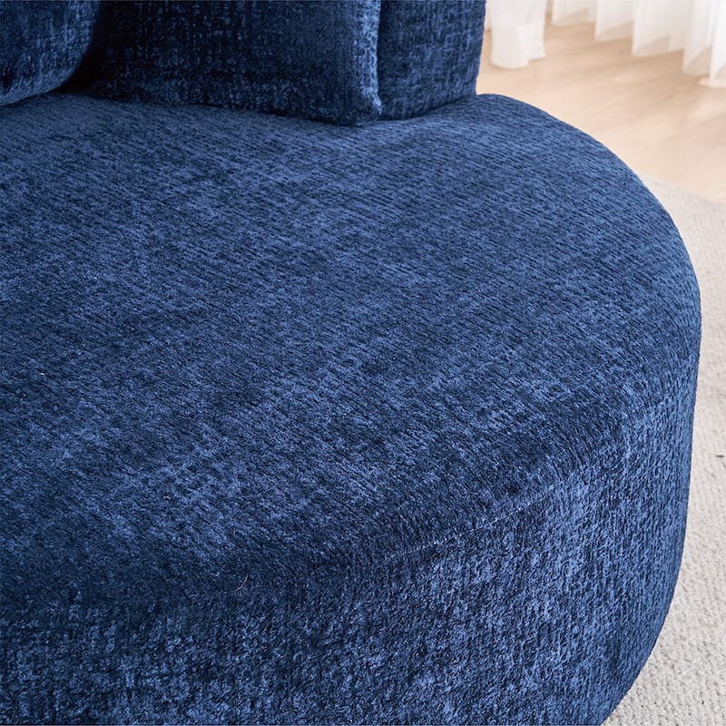 Round Accent Chair, 360 Swivel Chenille Barrel Chair, Fluffy Modern Sleeper For Living Room, Bedroom,Reading Room And Lounge