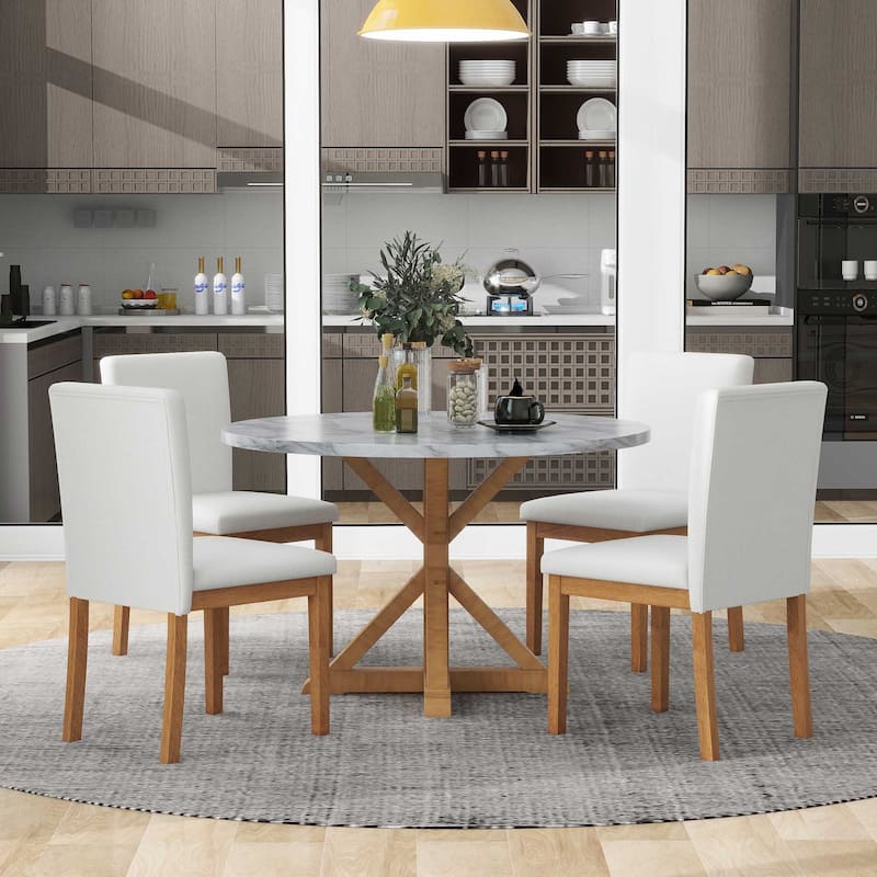 5-Piece Farmhouse Style Dining Table Set