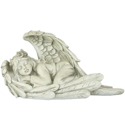 16" Sleeping Heavenly Angel Outdoor Garden Statue