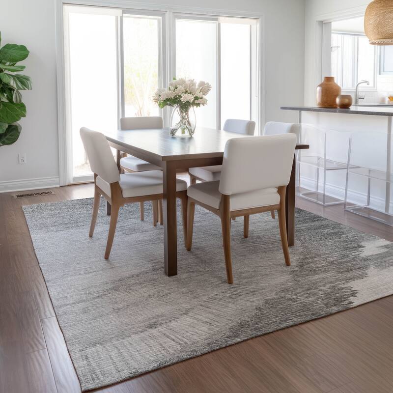Machine Washable Indoor/ Outdoor Chantille Modern Burst Rug
