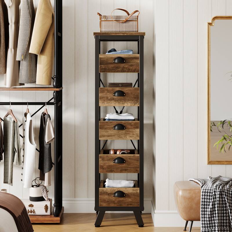 5-Drawer Chest with Metal Knobs