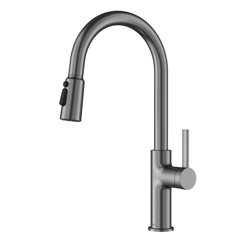Karran Stalbridge Single Handle Pull-Down Sprayer Kitchen Faucet - Spot-Free Gunmetal Grey