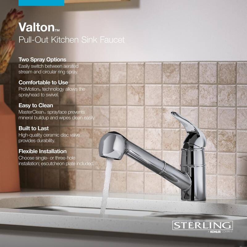 Sterling Valton 1.5 GPM Single Hole Pull Out Kitchen Faucet