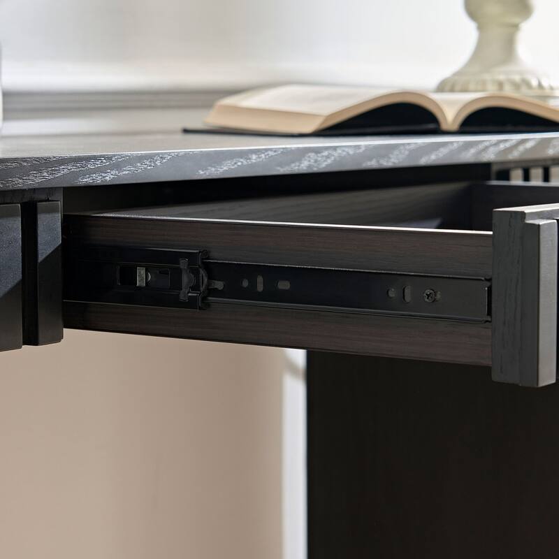 59.05'' Modern Vertical Stripe Console Table With Hidden Drawer