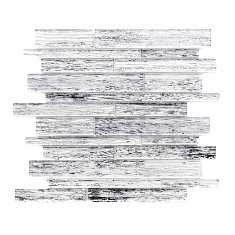 The Tile Life Woodland 1x3 Silver Glass Backsplash Wall Tile