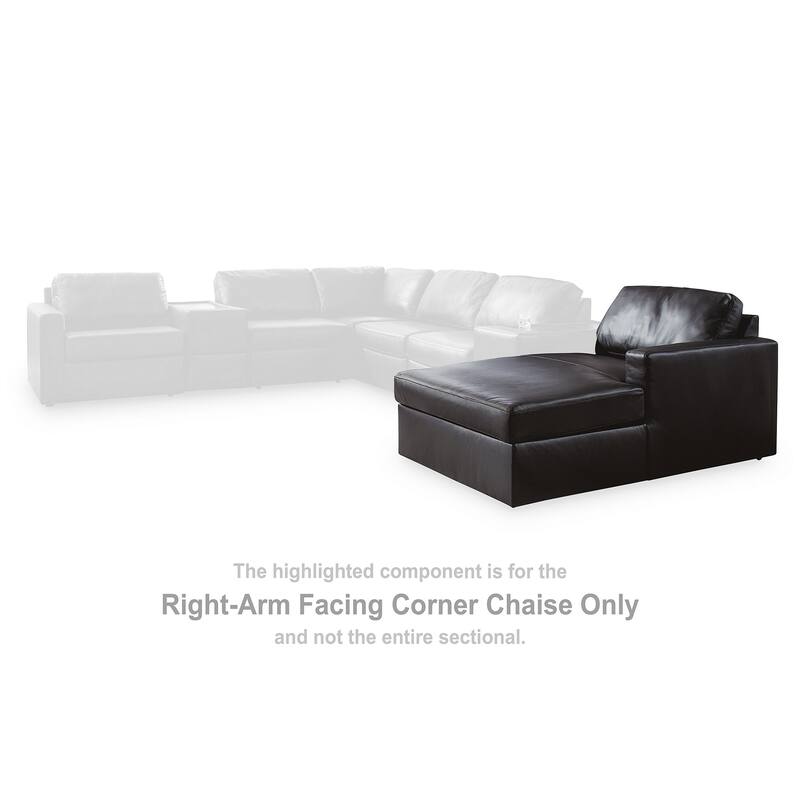 Signature Design by Ashley ModMax II Black 5-Piece Double Chaise Sectional with Audio Consoles - 144" W x 69" D x 36" H