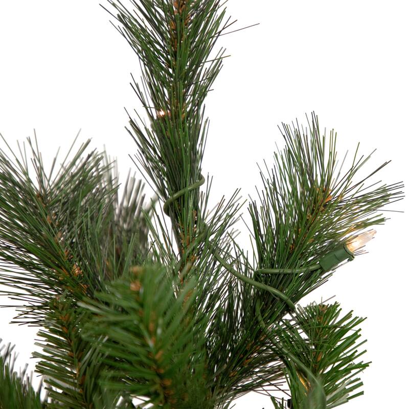 6.5' Medium Beaver Pine Artificial Christmas Wall Tree, Clear Lights - 6.5 Foot