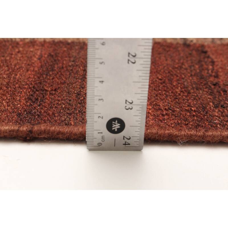 ECARPETGALLERY Flat-Weave Natural Dark Brown Wool Tapestry Kilim - 2'7 x 10'7