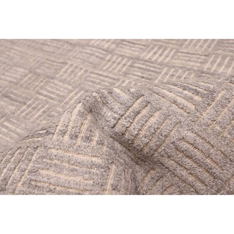 ECARPETGALLERY Hand Loomed Elysian Grey Rug - 8'1 x 10'0