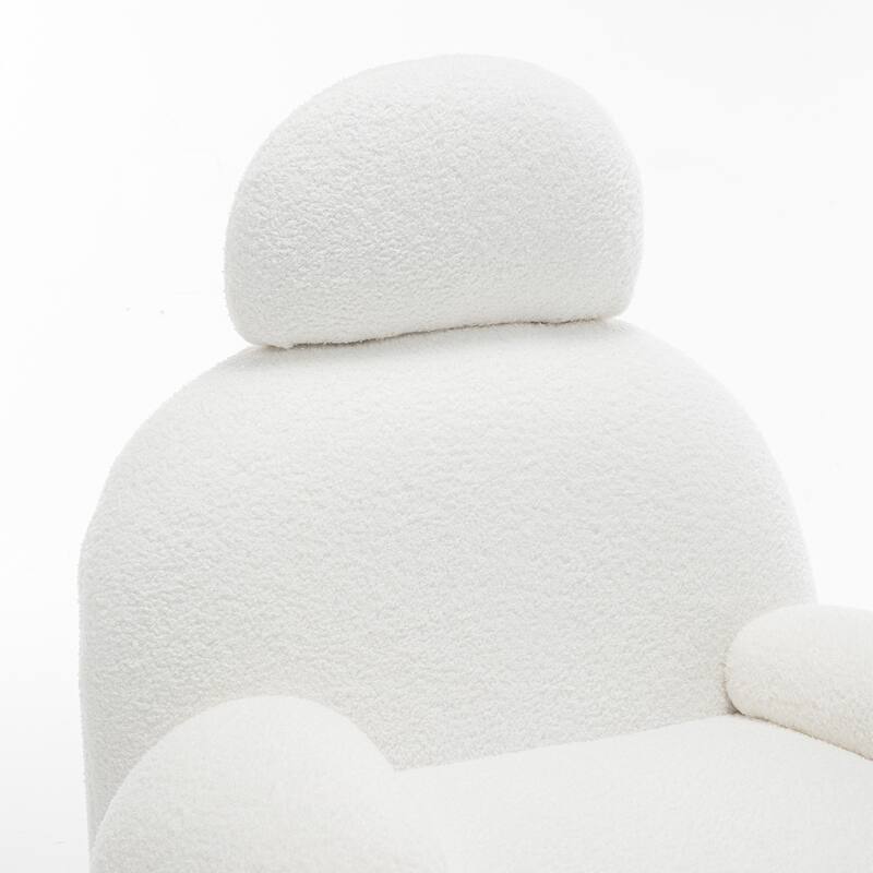 SEYNAR Modern Faux Sherpa Upolstered High Back Armless Accent Chair