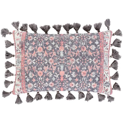 Artistic Weavers Millie Printed Floral Damask Cotton Lumbar Throw Pillow