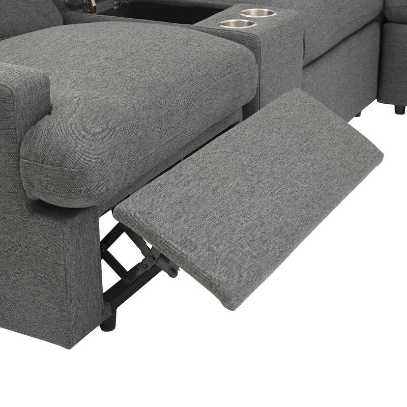 104'' Power Recliner Corner Sofa Home Theater Reclining Sofa