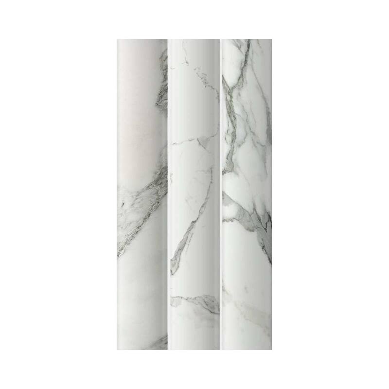 Lyrical 4.5x9 Matte Marble Look Porcelain Fluted Ribbed Tile - Wall, Backplash