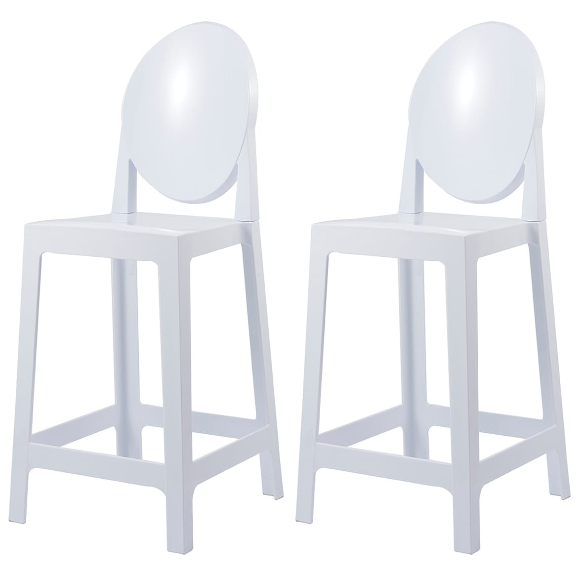 2xhome Set of 2 Modern 25%22 Seat Bar Stool Counter Height With Back Plastic Chairs For Home Restaurant Office