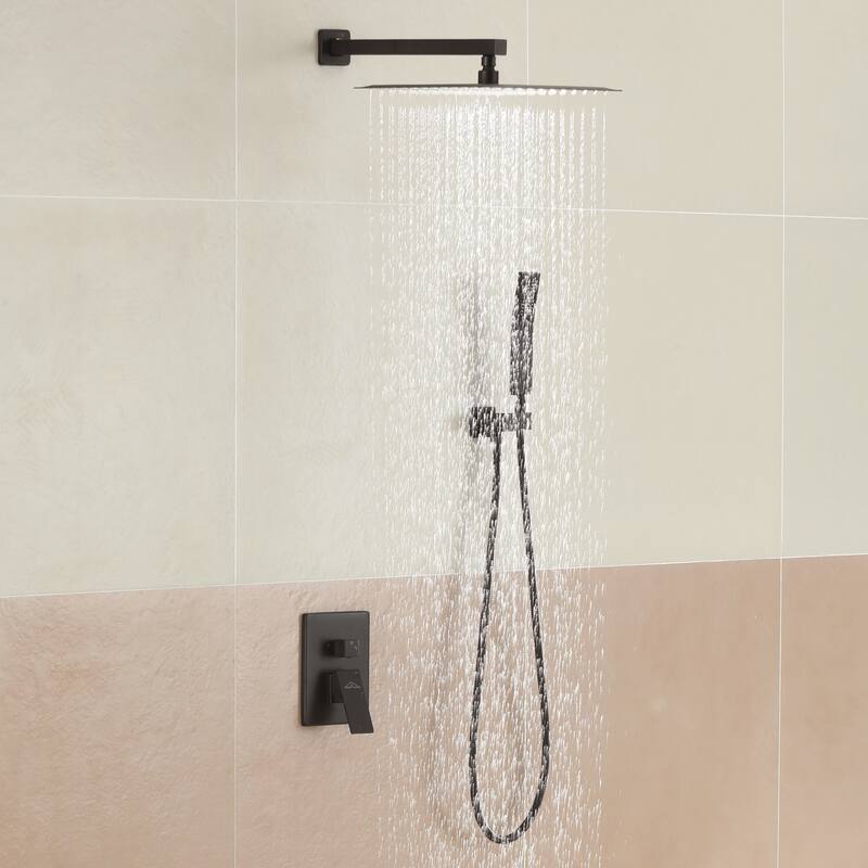2-Function 10/12-In Wall Mounted Shower System with Handheld Shower