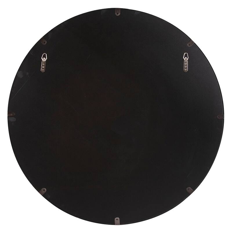 Allan Andrews Framed Brass Round Decorative Steele Wall Mirror - Bronze