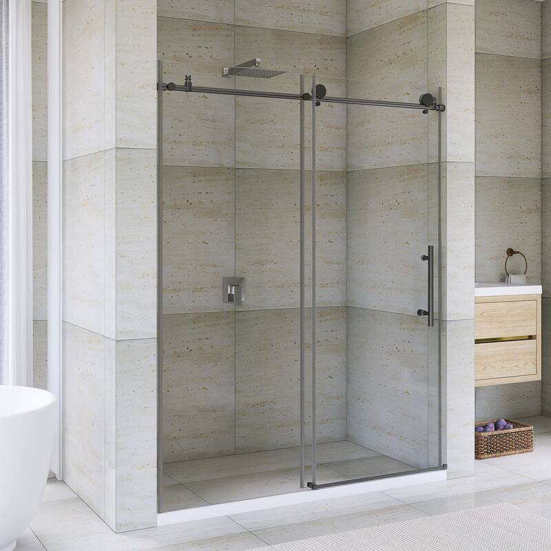 60" x 76" Sliding Frameless Shower Door - 60'' x 0.31'' x 76''
