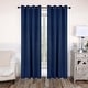 preview thumbnail 101 of 129, Superior Solid Machine Washable Room Darkening Grommet Curtains, Set of 2 52" x 72" - Navy Blue