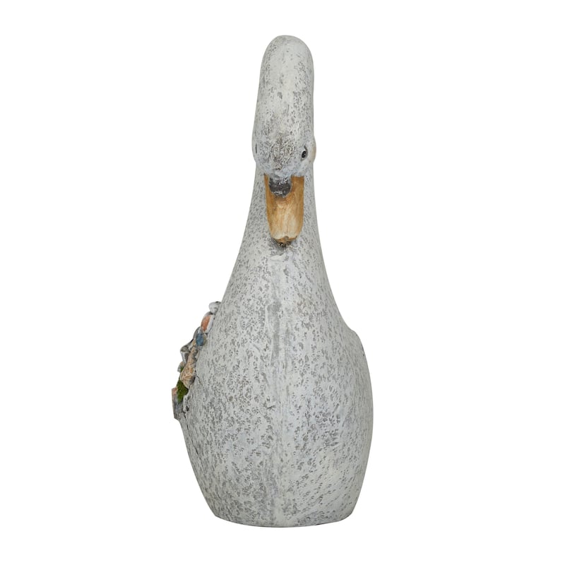 Gray Fiberglass Indoor Outdoor Planter with Stone Mosaic Design