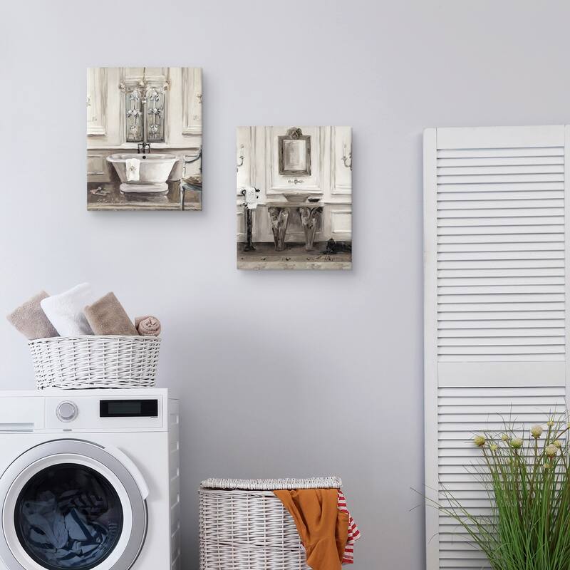 Classical Bath by Marilyn Hageman S/2 by Marilyn Hageman Canvas Art Prints