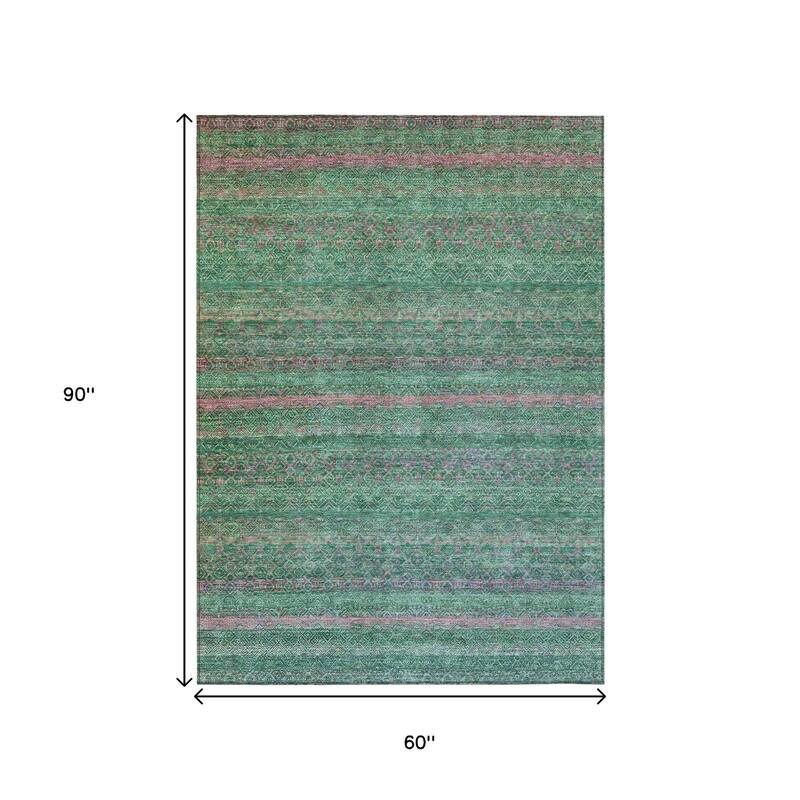 HomeRoots Striped Transitional Rectangle Outdoor Rug