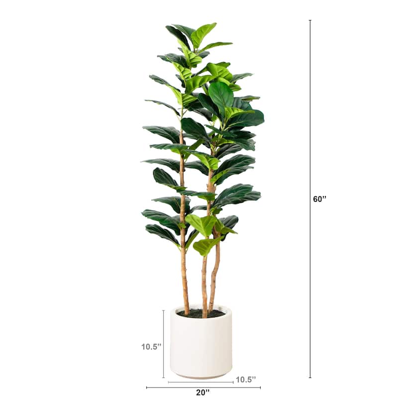 Potted Artificial Fiddle Leaf Tree - 5'