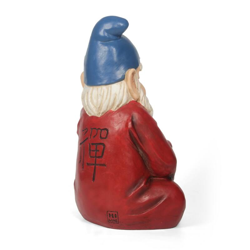 15" Sitting Zen Gnome Outdoor Garden Statue