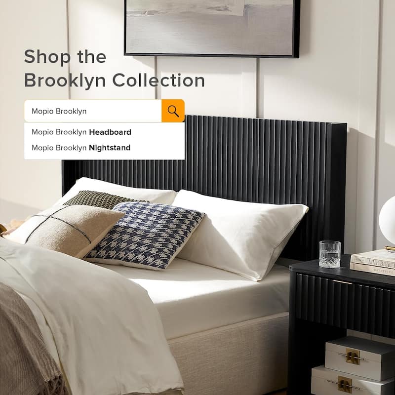 mopio Brooklyn Headboard, 62.4" Wide Headboard Only, Wood Headboard, Modern Farmhouse, Boho, Wall Mount, Fluted Panel