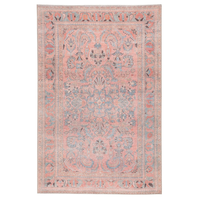 Machine Washable Gracewood Hollow Cumper Pink/ Light Blue Medallion Area Rug - 3' 9" x 6' - Rectangle