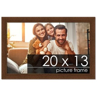 20x13 Traditional Walnut Wood Picture Frame - UV Acrylic, Foam Board ...