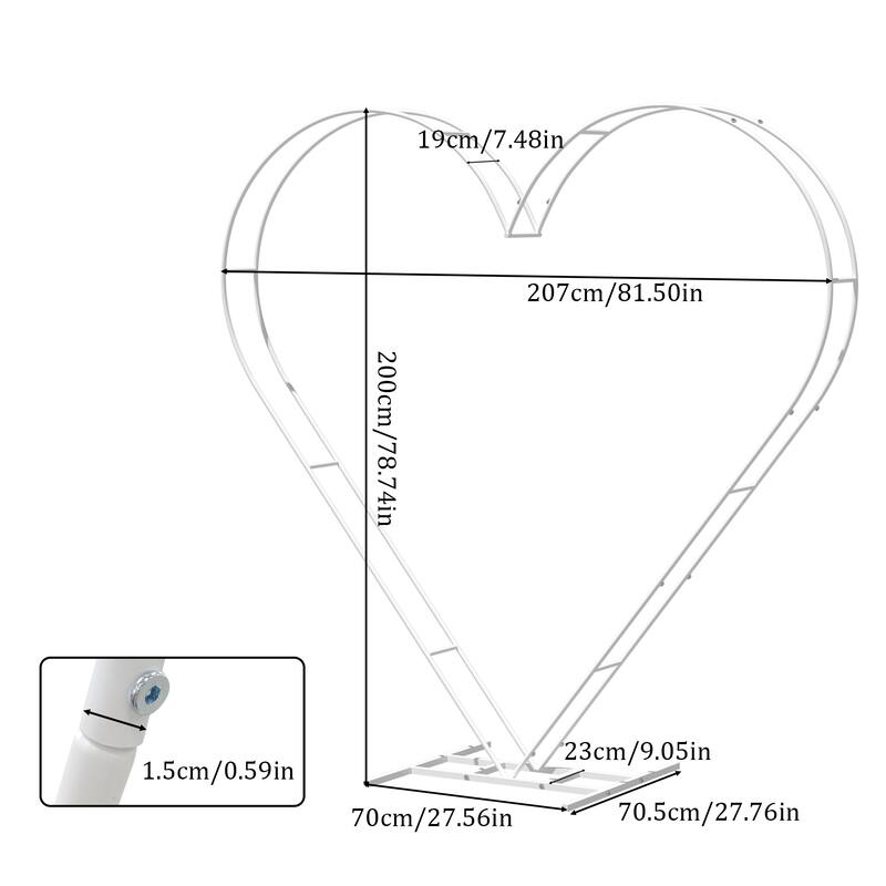 Heart Shape Wedding Arches Backdrop Stand Party Decor Flower Trellis