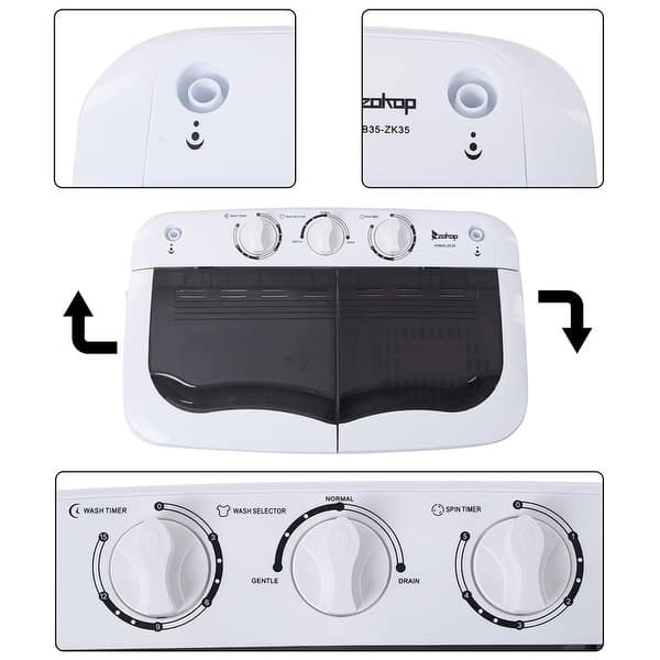 14.3lbs Portable Mini Washing Machine Twin Tub Compact Laundry