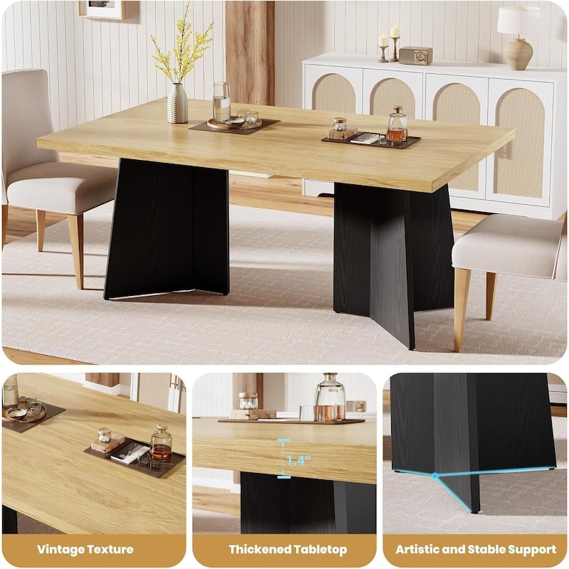 63" Modern Kitchen Dining Table for 6-8 People for Kitchen, Conference Room, Home