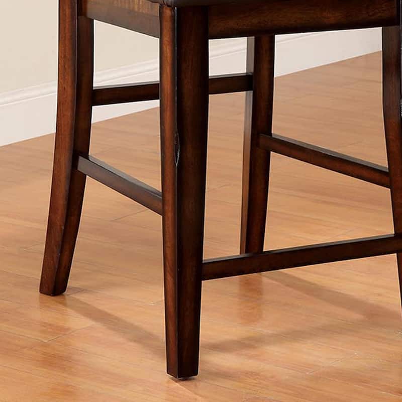 Paur Farmhouse Brown Wood Counter Height Stools (Set of 2) by Furniture of America