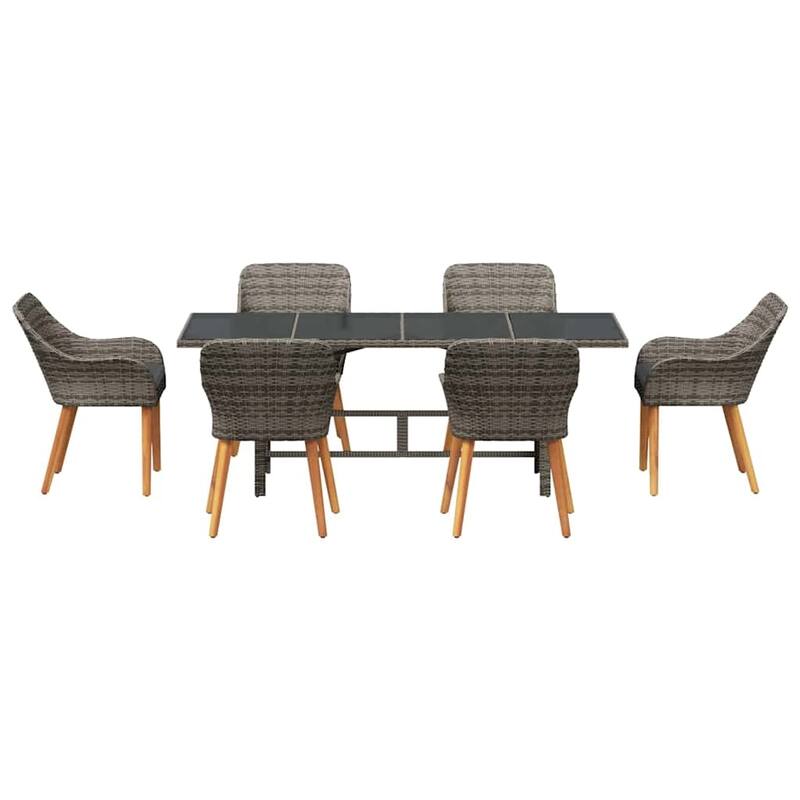 vidaXL Garden Dining 7/9 pcs poly rattan - 74.8 x 31.5 x 29.1