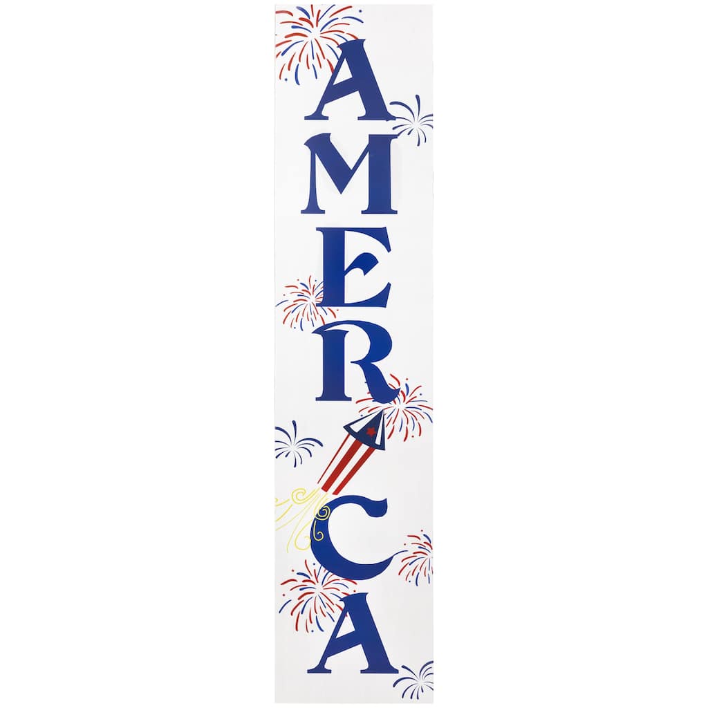 Patriotic "America" Fireworks Wooden Wall Sign - 36"