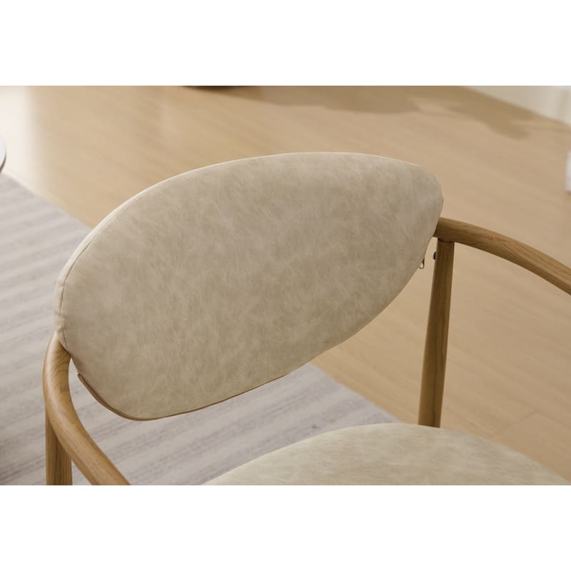 Set of 2 Dining Chairs, Living Room Chair, PU with Foam Back and Seat, Soft and Comfortable Seating, Metal Frame